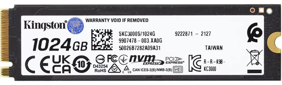 Unidad Ssd M.2 Kingston 1024G (Skc3000S/1024G) Pcie 4.0, Nvme, 2280