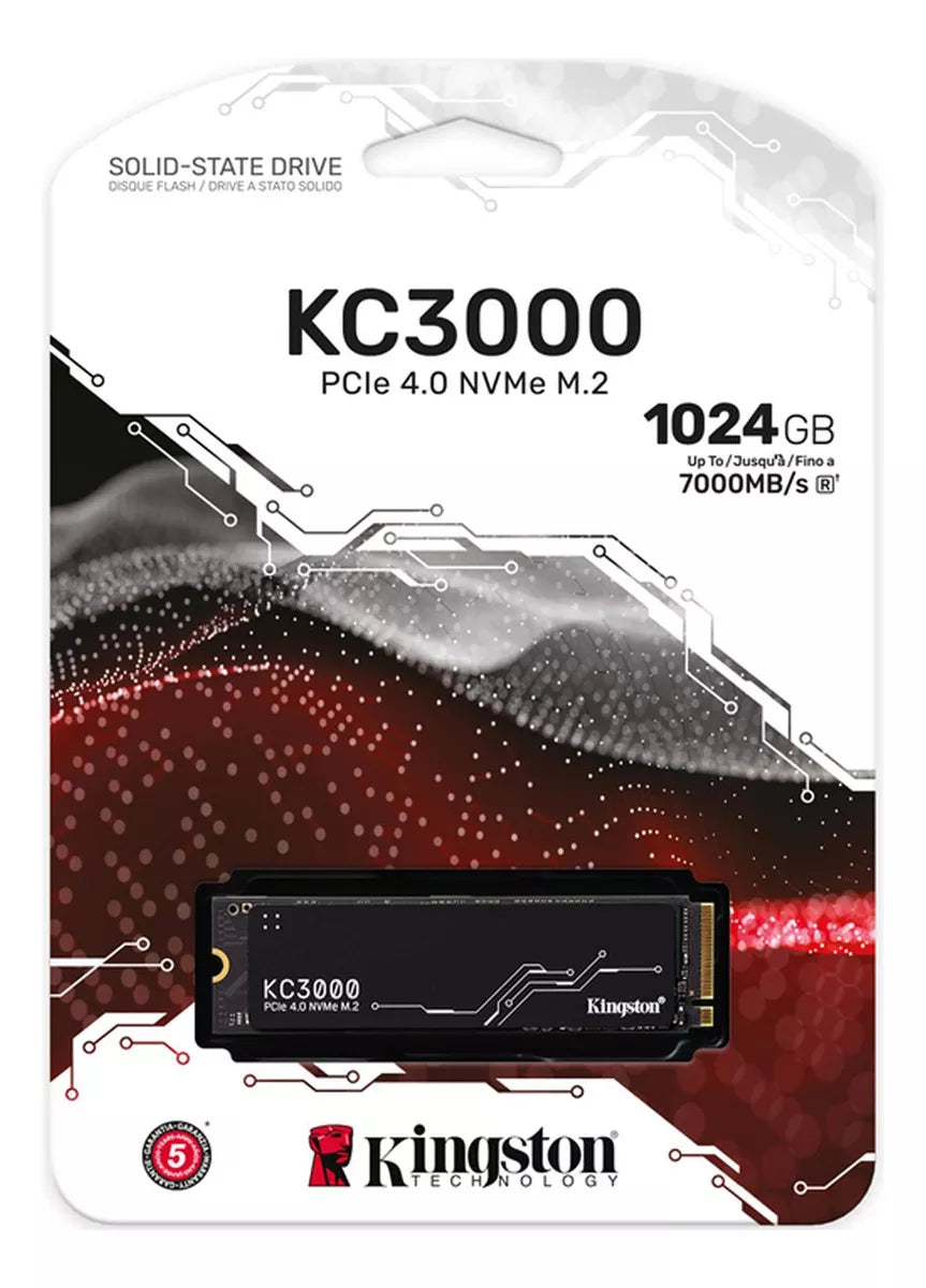 Unidad Ssd M.2 Kingston 1024G (Skc3000S/1024G) Pcie 4.0, Nvme, 2280