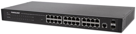 Switch Intellinet Gigabit Ethernet 560917, 24 Puertos 10/100/1000Mbps + 2 Puertos Sfp, 52 Gbit/S, 8000 Entradas - Administrable