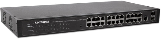 Switch Intellinet Gigabit Ethernet 560917, 24 Puertos 10/100/1000Mbps + 2 Puertos Sfp, 52 Gbit/S, 8000 Entradas - Administrable
