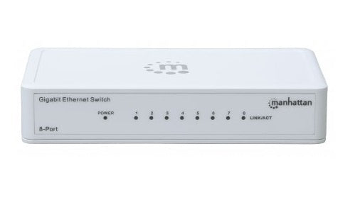 Switch Manhattan Gigabit Ethernet 560702, 8 Puertos 10/100/1000Mbps, 16 Gbit/S, 2048 Entradas
