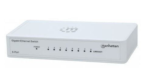 Switch Manhattan Gigabit Ethernet 560702, 8 Puertos 10/100/1000Mbps, 16 Gbit/S, 2048 Entradas