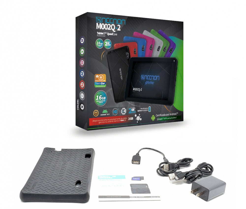 Tablet Necnon M002Q-2 2Gb Ram 16Gb 7"" Android 10 Cam 2 Y 5 M Rosa Nbta2Q045M