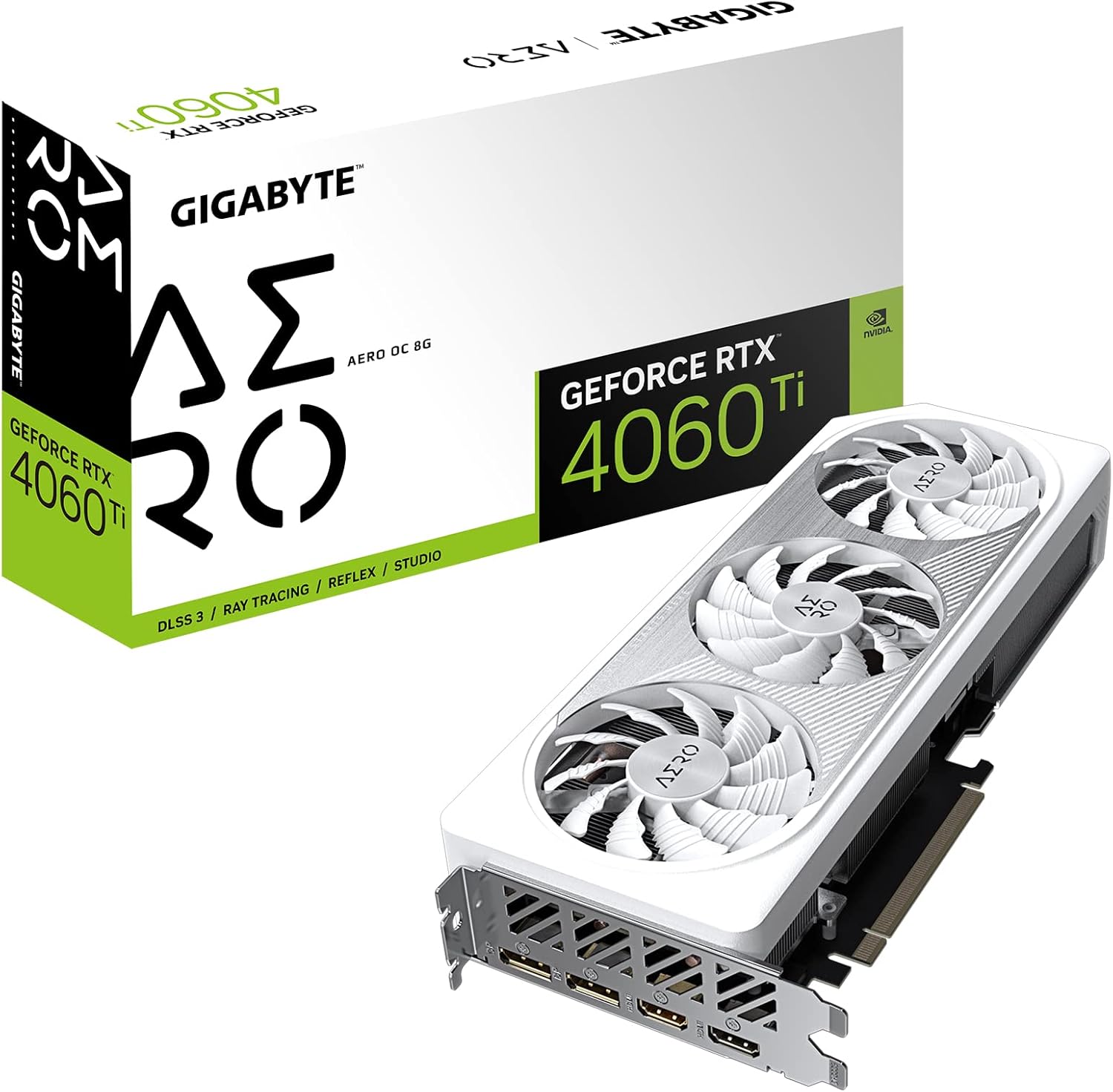 Tarjeta De Video Gigabyte (Gv-N406Taero Oc-8Gd) Rtx 4060 Ti, 8Gb Gddr6,Pcie 4.0, 2*Hdmi, 2*Dp, 3 Fan