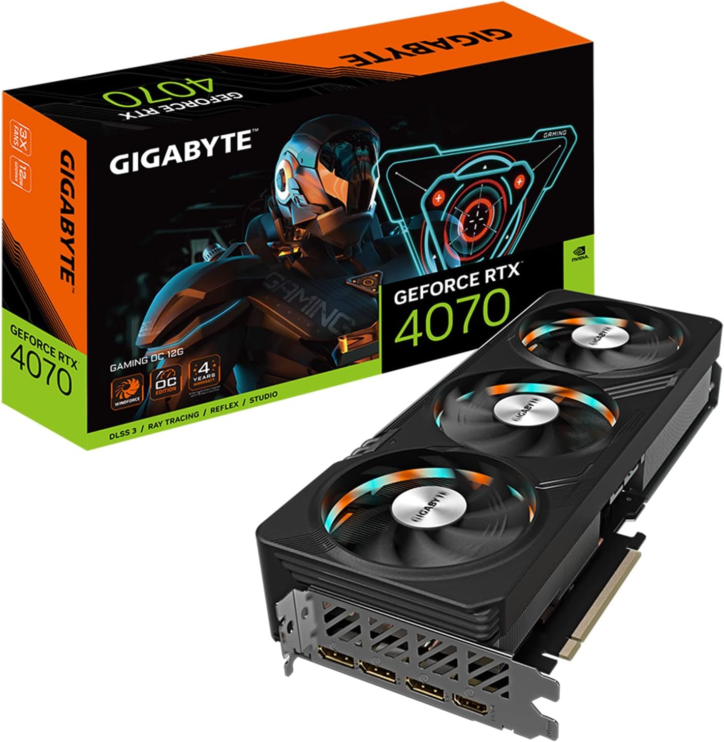Tarjeta De Video Gigabyte (Gv-N4070Gaming Oc-12Gd)Rtx 4070 Oc, 12Gb Gddr6, Pcie 4.0, Hdmi, 3*Dp, 3 F
