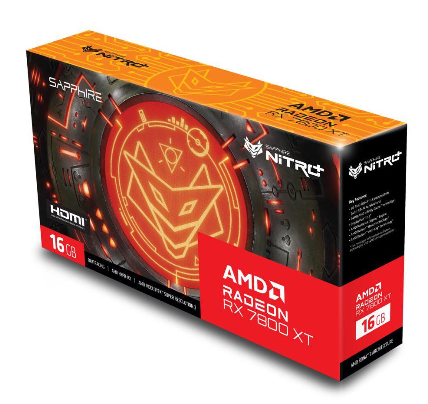 Tarjeta De Video Sapphire (11330-01-20G) Nitro+ Radeon Rx 7800 Xt, 16Gb Gddr6, 2565Mhz, 2*Dp, 2*Hdmi