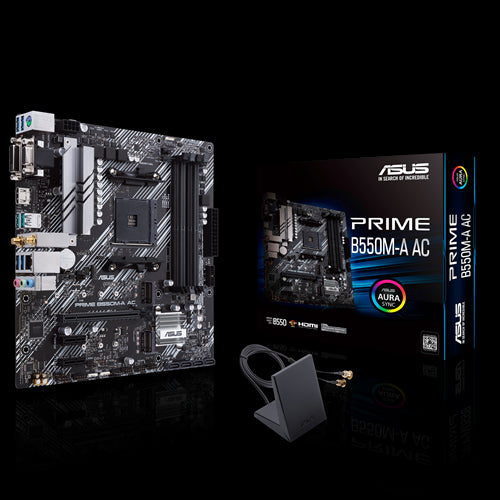 Tarjeta Madre Asus Prime B550M-A Ac Ddr4/Hdmi/Am4/Usb3.2/Wi-Fi