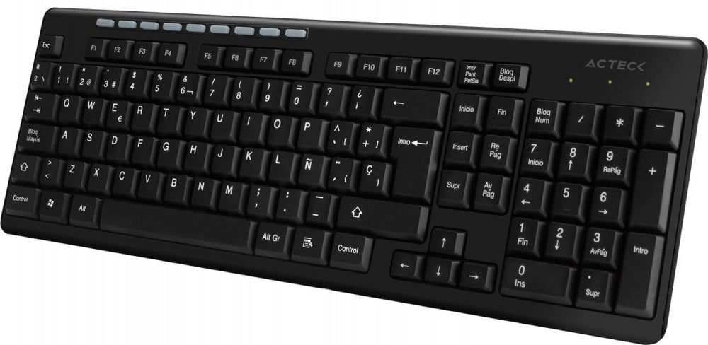Teclado Acteck Tm100, Inalámbrico, Usb, Negro (Español)