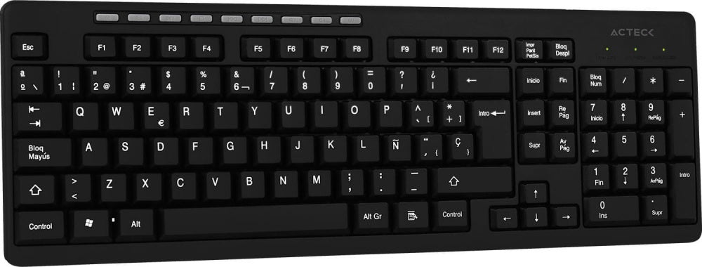 Teclado Acteck Tm100, Inalámbrico, Usb, Negro (Español)