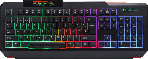 Teclado Alambrico Necnon (Nbgkmi25Rs) Gaminganti-Salpicadurausbbloq Desplluz Rgbrojo Negro