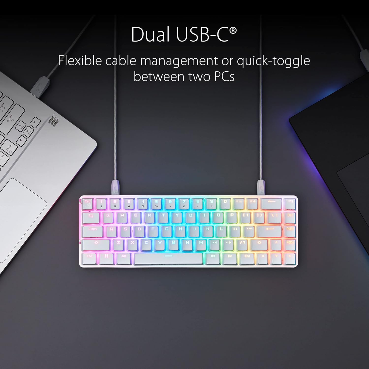 Teclado Asus (M602 Falchion Ace/Nxrd/Blk/Us/Pbt) Mecanico Alambrico,Rgb,Compacto 65%