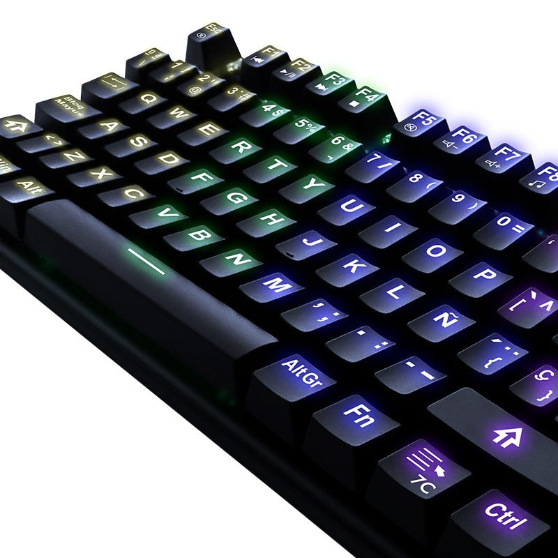 Teclado Gamer Yeyian Spark Serie 2000 Rgb, Teclado Mecánico, Outemu Red, Alámbrico, Negro (Español)