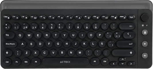 Teclado Inalambrico Acteck (Ac-934183) Uny Comp Ti685,Rf Usb,Bt,Base P/Dispositivo,Negro