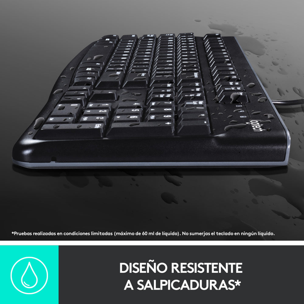 Teclado Logitech K120, Usb, Alámbrico, Negro (Español)