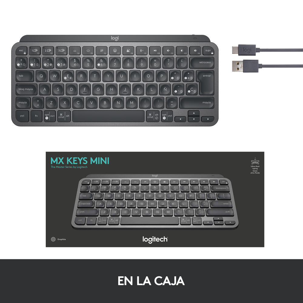 Teclado Logitech Mx Keys Mini Iluminado Bt 10Mt Graphite (920-010476)