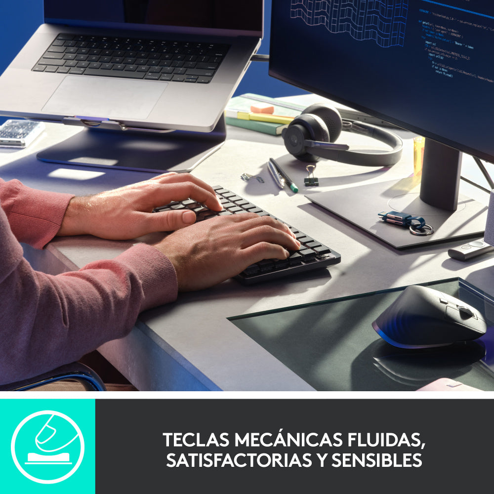 Teclado Logitech Mx Mechanical Mini Bt Usb Bolt Graphite (920-010846)