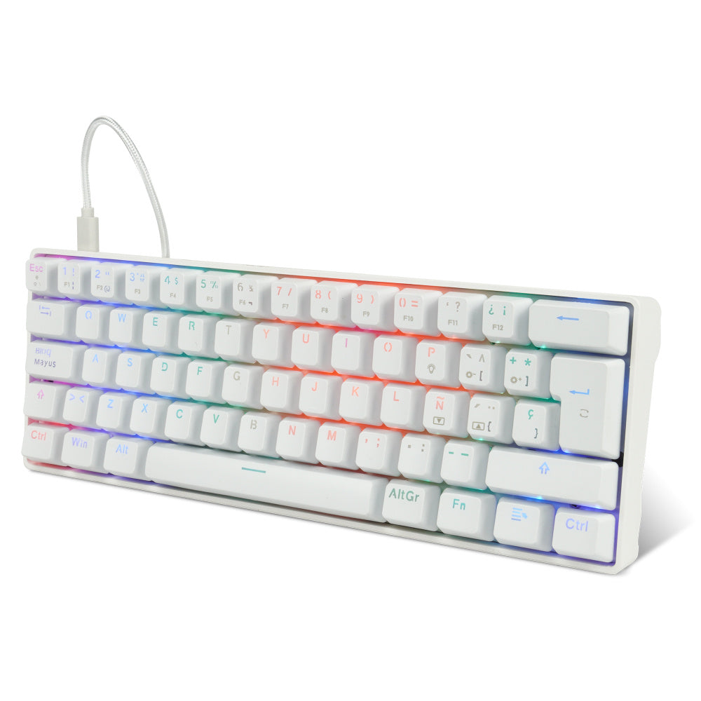 Teclado Mecanico Game Factor 60% Rgb Switch Red Usb Tipo C Kbg560-Wh