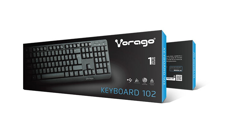 Teclado Vorago Multimedia Kb-102, Alámbrico, Usb, Negro (Español)