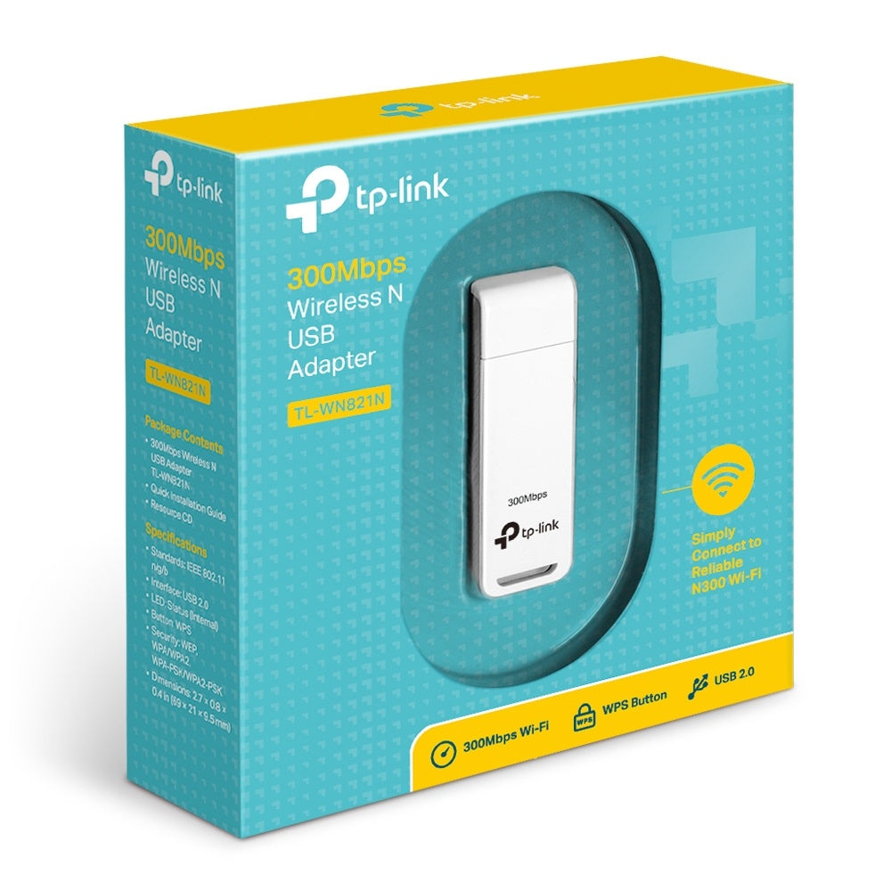 Tp-Link Adaptador De Red Usb Tl-Wn821N, Inalámbrico, 2.4Ghz
