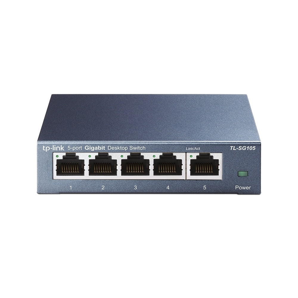 Switch Tp-Link Gigabit Ethernet Tl-Sg105, 5 Puertos 10/100/1000Mbps, 10 Gbit/S, 2.000 Entradas - No Administrable