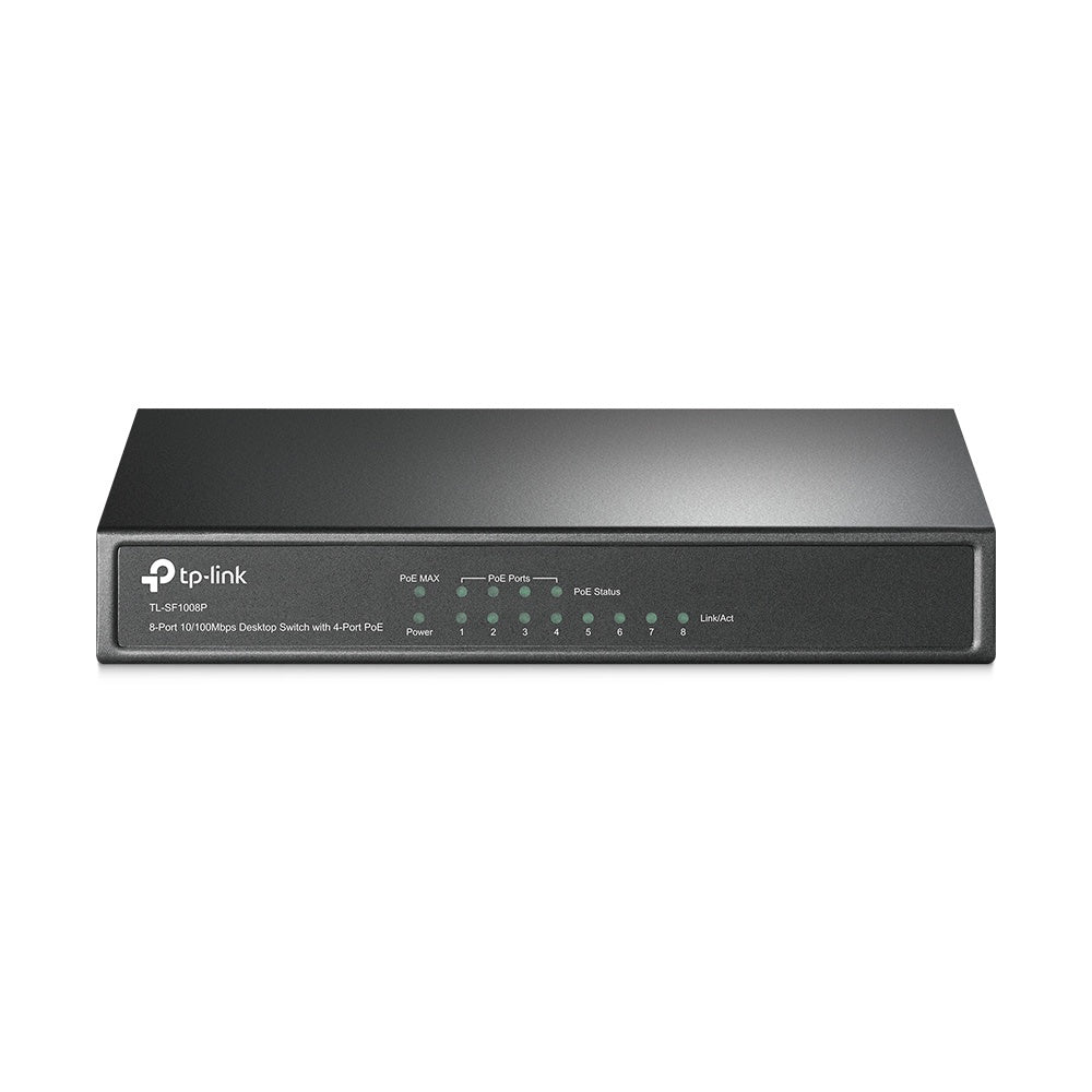 Switch Tp-Link Tl-Sf1008P Poe, 8 Puertos 10/100Mbps (4X Poe+), 1.6 Gbit/S, 2000 Entradas – No Administrable