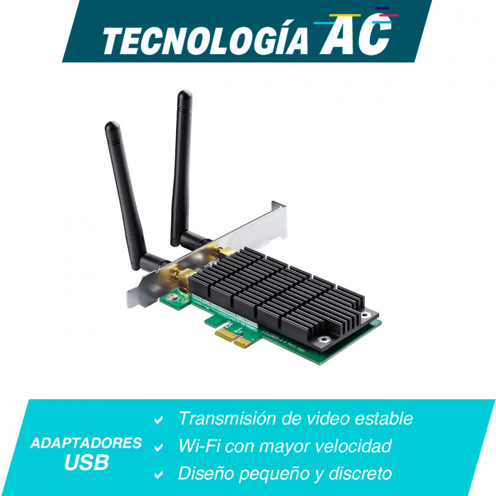 Tp-Link Tarjeta De Red Archer T4E, 867Mbit/S, Pci Express, 2 Antenas