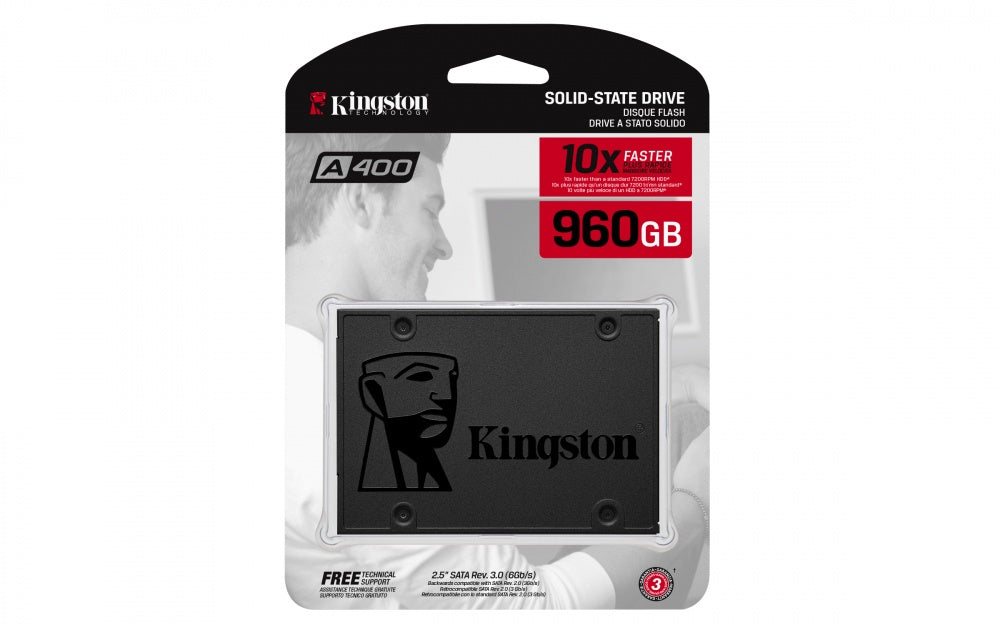 Unidad Ssd Kingston 960Gb Sata 3 2.5"" 550/350 Mb/S R/W(Sa400S37/960G)