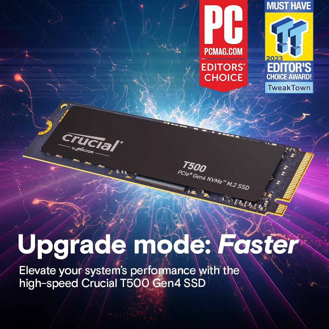 Unidad Ssd M.2 Crucial 1Tb T500 (Ct1000T500Ssd8) T500 Pcie 4.0 Nvme 2280