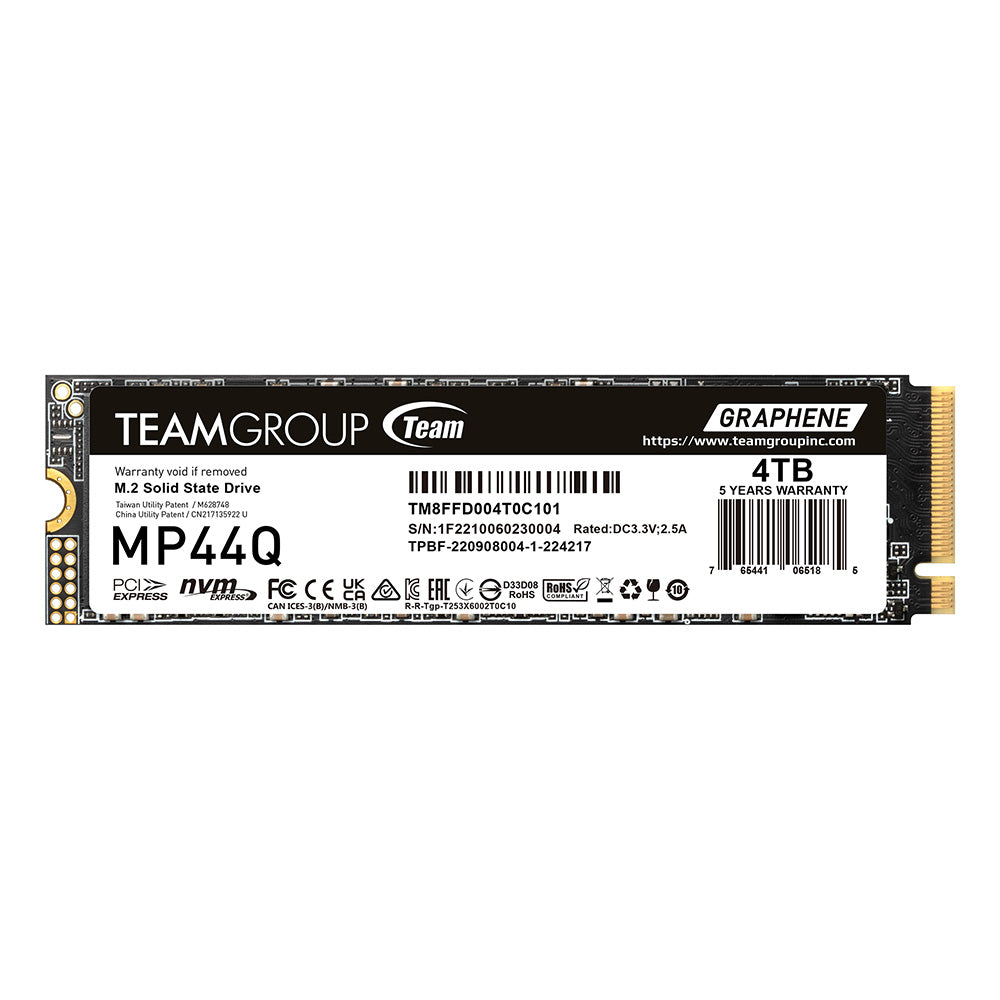 Unidad Ssd M.2 Teamgroup 4Tb Tm8Ffd004T0C101) Team Mp44Q Pci Gen3X4 2280 7.400 Mb/S6200Mb/S