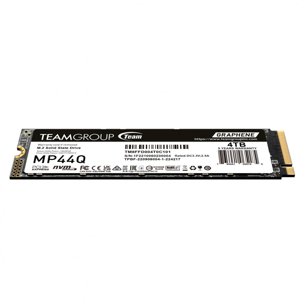Unidad Ssd M.2 Teamgroup 4Tb Tm8Ffd004T0C101) Team Mp44Q Pci Gen3X4 2280 7.400 Mb/S6200Mb/S