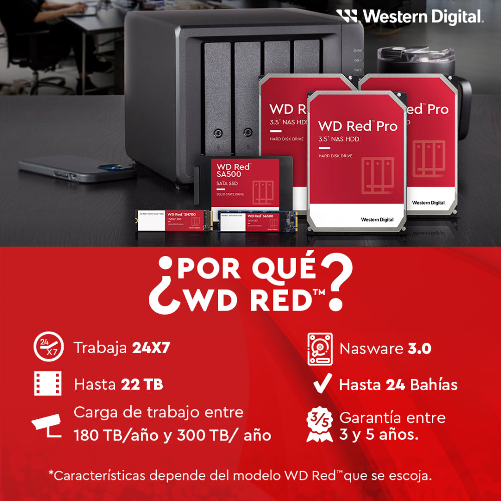 Unidad Ssd M.2 Wd 500Gb (Wds500G1R0B) Red Sata32280
