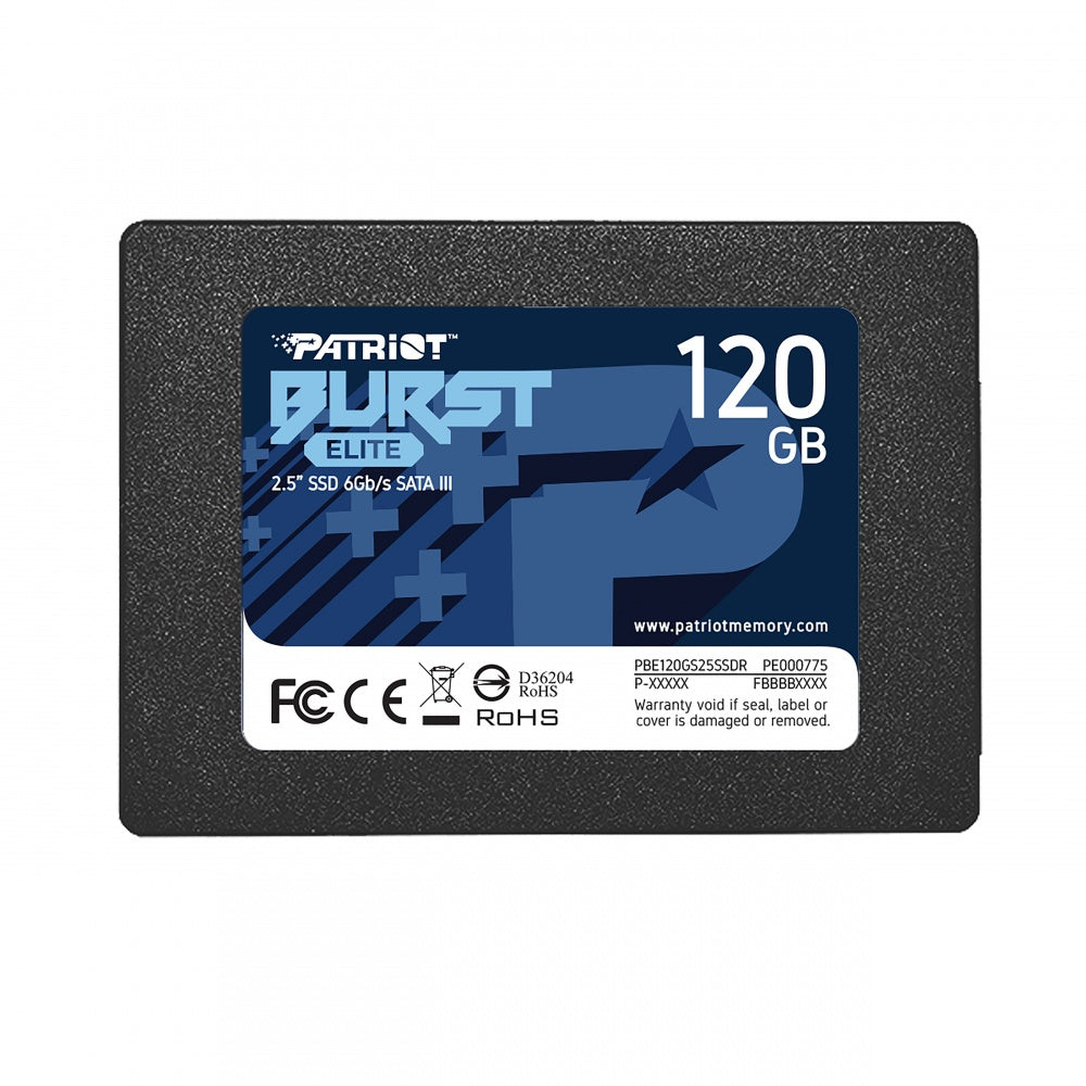 Unidad Ssd Patriot 120Gb (Pbe120Gs25Ssdr) Burst Elite 2.5", Sata3, 7Mm, 3D Nand