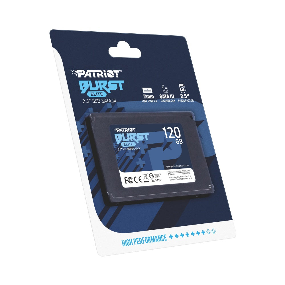 Unidad Ssd Patriot 120Gb (Pbe120Gs25Ssdr) Burst Elite 2.5", Sata3, 7Mm, 3D Nand
