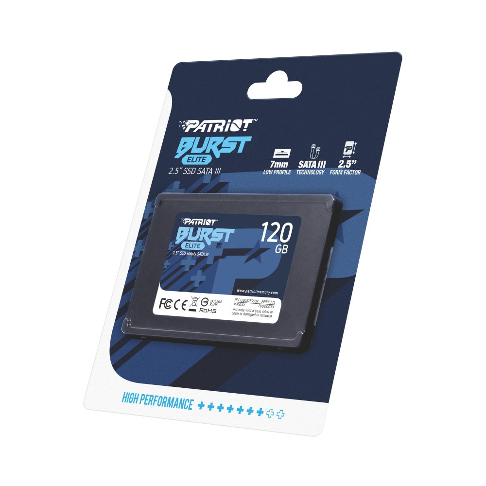 Unidad Ssd Patriot 120Gb (Pbe120Gs25Ssdr) Burst Elite 2.5", Sata3, 7Mm, 3D Nand