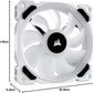 Ventilador Gabinete Corsair (Co-9050091-Ww) Ll120Rgb Luz Dual, 120Mm, Blanco
