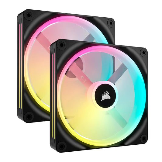 Ventilador Gabinete Corsair (Co-9051004-Ww) Icue Link Qx140 Rgb,2 Fan,140Mm,Domo Magnetico,Negro