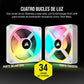Ventilador Gabinete Corsair (Co-9051006-Ww) Icue Link Qx120 Rgb,3 Fan,120Mm,Domo Magnetico,Blanco