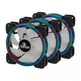 Ventilador Gabinete Yeyian (Ycf-3Kfs-01) Kit De 3 Vent.,Rgb,120Mm,Hidraulicos,6 Pin P/Hub,Ctrl Rem.
