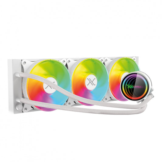 Ventilador P/Cpu Xzeal (Xzco411W) 3 Fans 120Mm Argb Enfriamiento Liquido Blanco